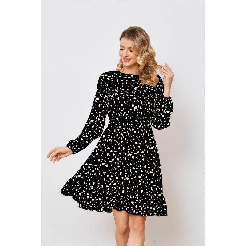 Womens Dresses | Dash Print Skater Dress With Buckle